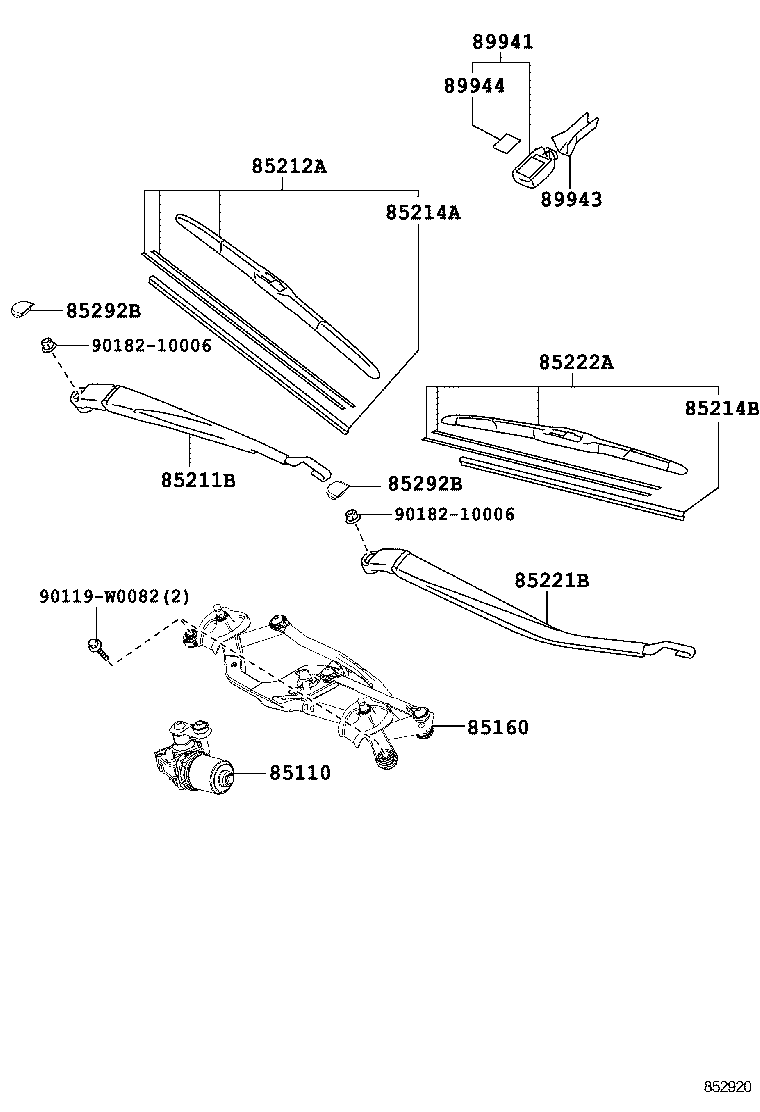 85150-02290 LINK ASSY, WINDSHIELD WIPER product image