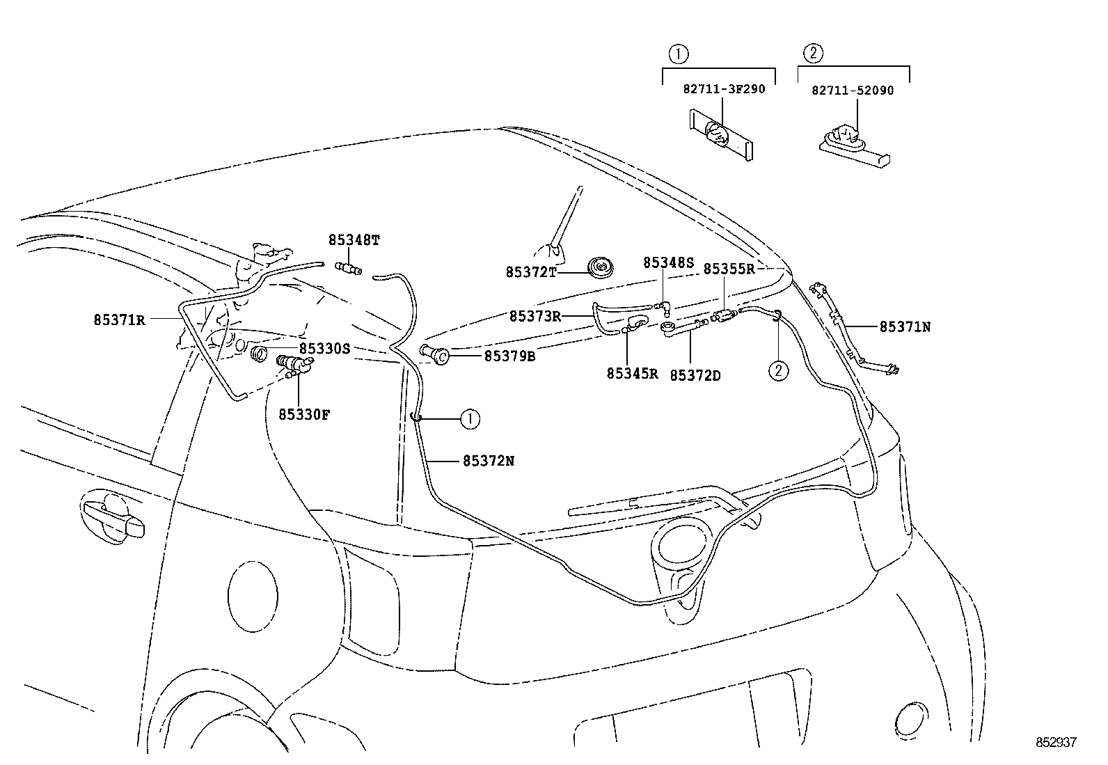 90099-62093 HOSE, REAR WASHER (FROM MOTOR TO JOINT) product image