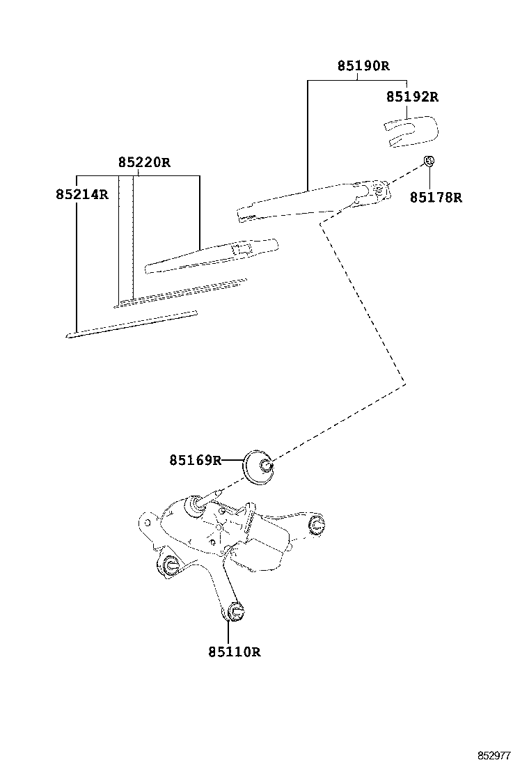 85242-42040 BLADE ASSY, REAR WIPER product image