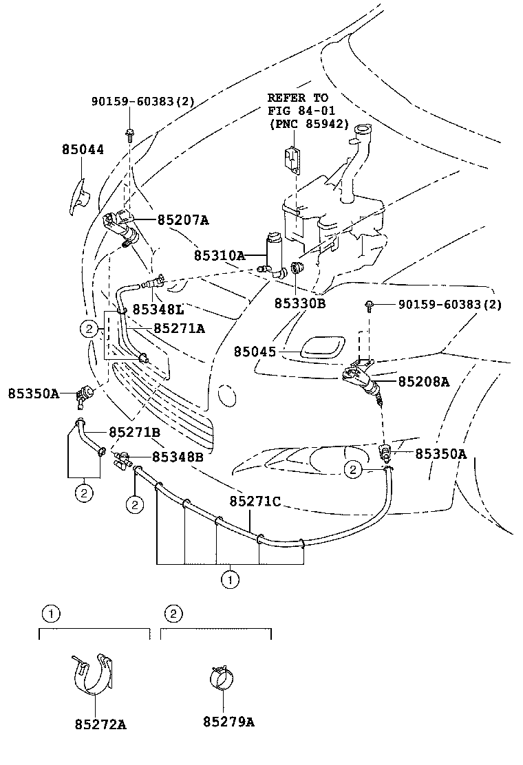85280-05031 MOTOR AND PUMP ASSY, HEADLAMP CLEANER WASHER product image