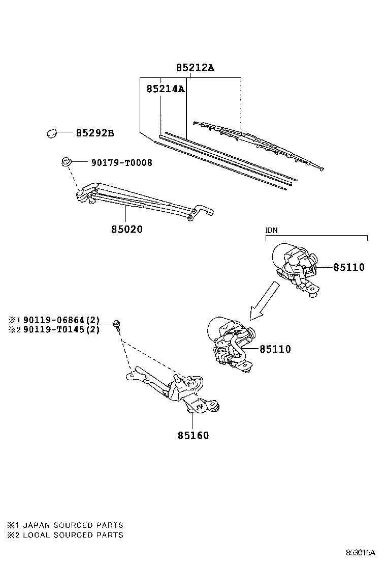 85214-0D340 RUBBER, WIPER, RH product image