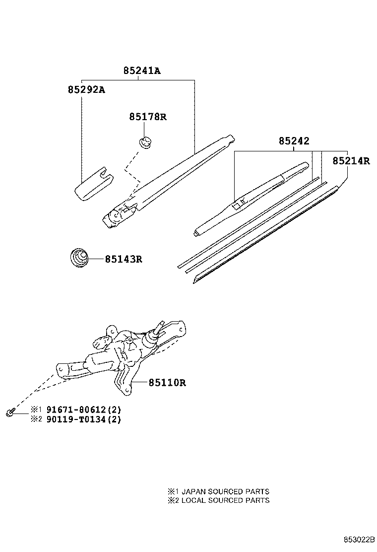 85143-0D070 GROMMET, REAR WIPER MOTOR product image