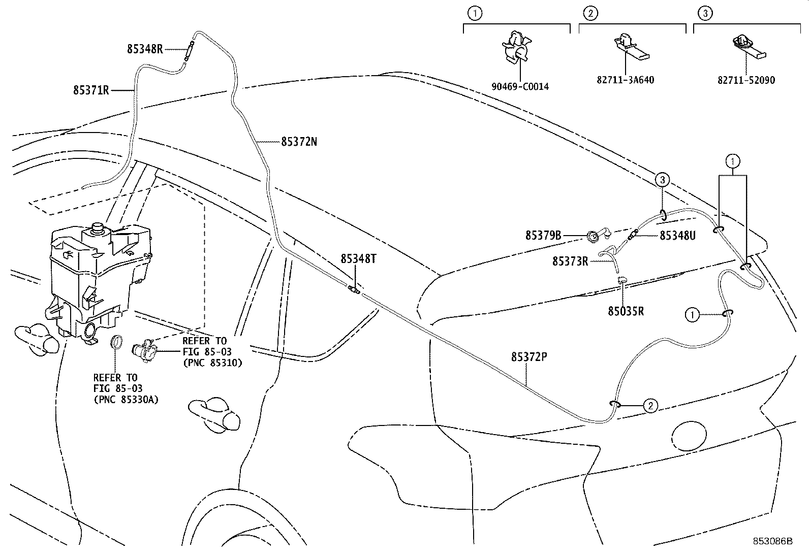 90068-33191 HOSE, REAR WASHER (FROM MOTOR TO JOINT) product image