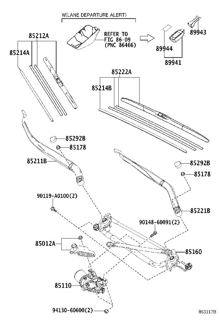 90182-A0017 NUT (FOR FRONT WIPER ARM SETTING) product image