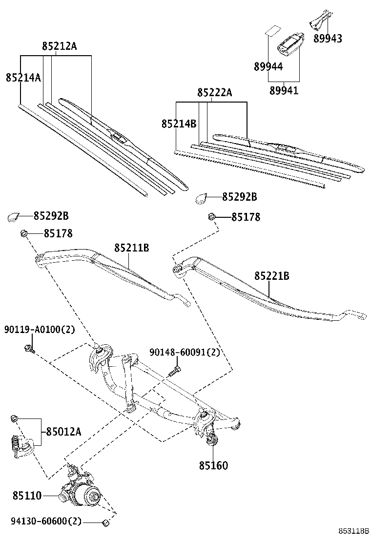90182-A0017 NUT (FOR FRONT WIPER ARM SETTING) product image
