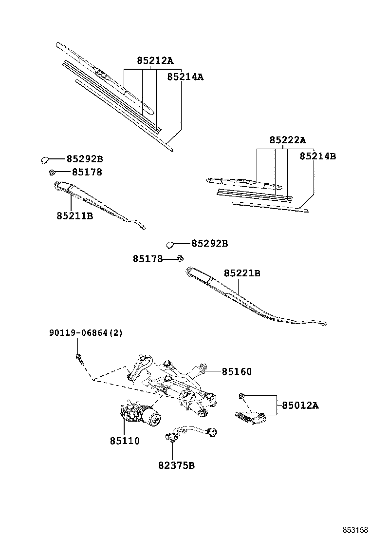 85212-28201 BLADE, FR WIPER, RH product image
