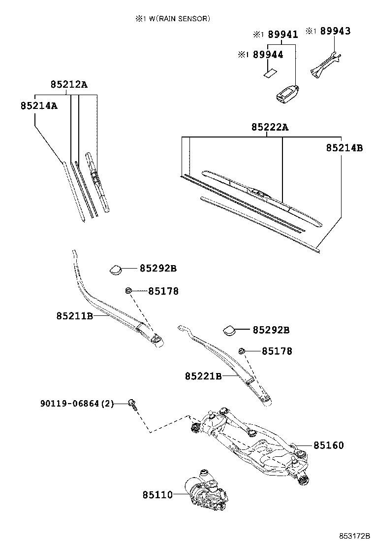 85214-02280 RUBBER, WIPER, RH product image