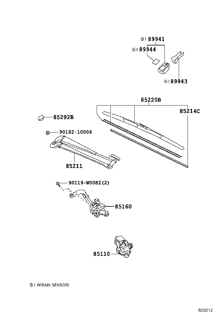 85110-0D191 MOTOR ASSY, WINDSHIELD WIPER product image