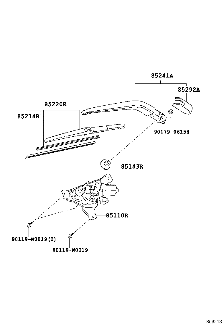 85143-05070 GROMMET, REAR WIPER MOTOR product image