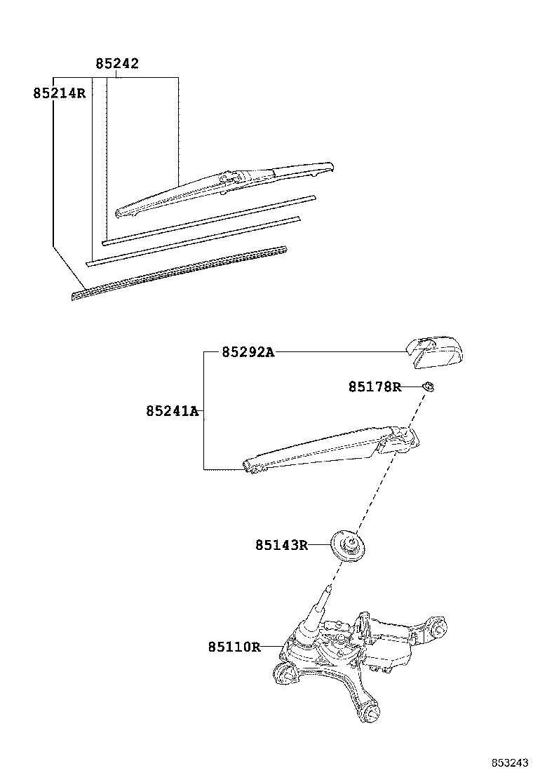85130-78010 MOTOR ASSY, REAR WIPER product image