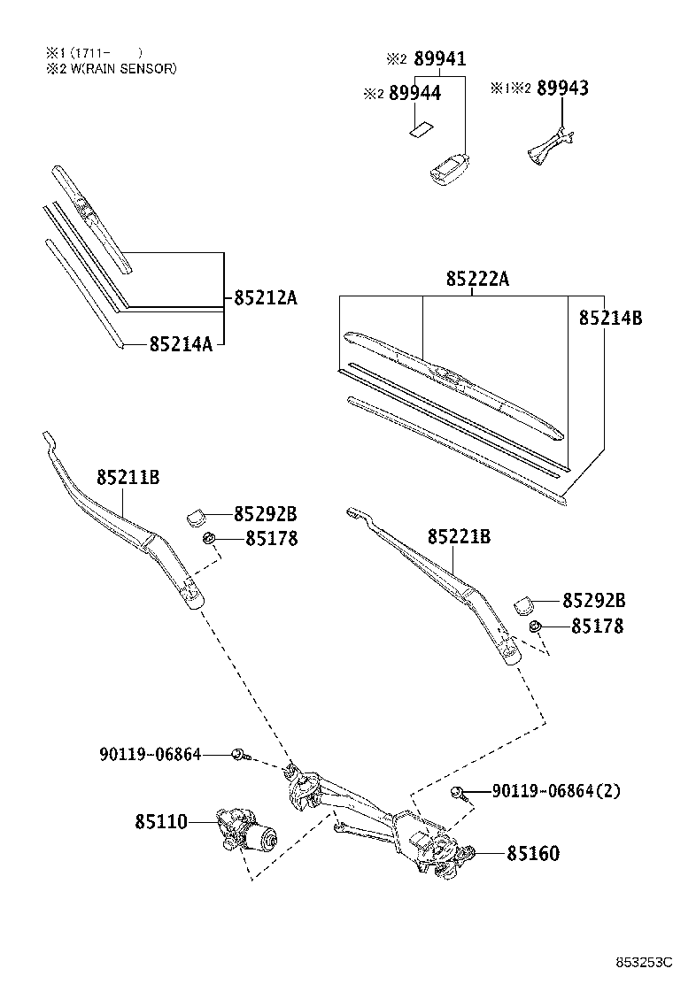 85212-24150 BLADE, FR WIPER, RH product image