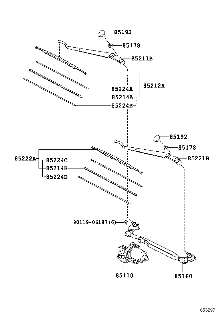 85150-42030 LINK ASSY, WINDSHIELD WIPER product image