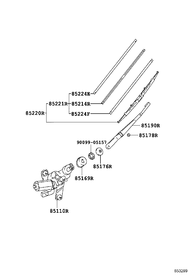85130-42010 MOTOR ASSY, REAR WIPER product image