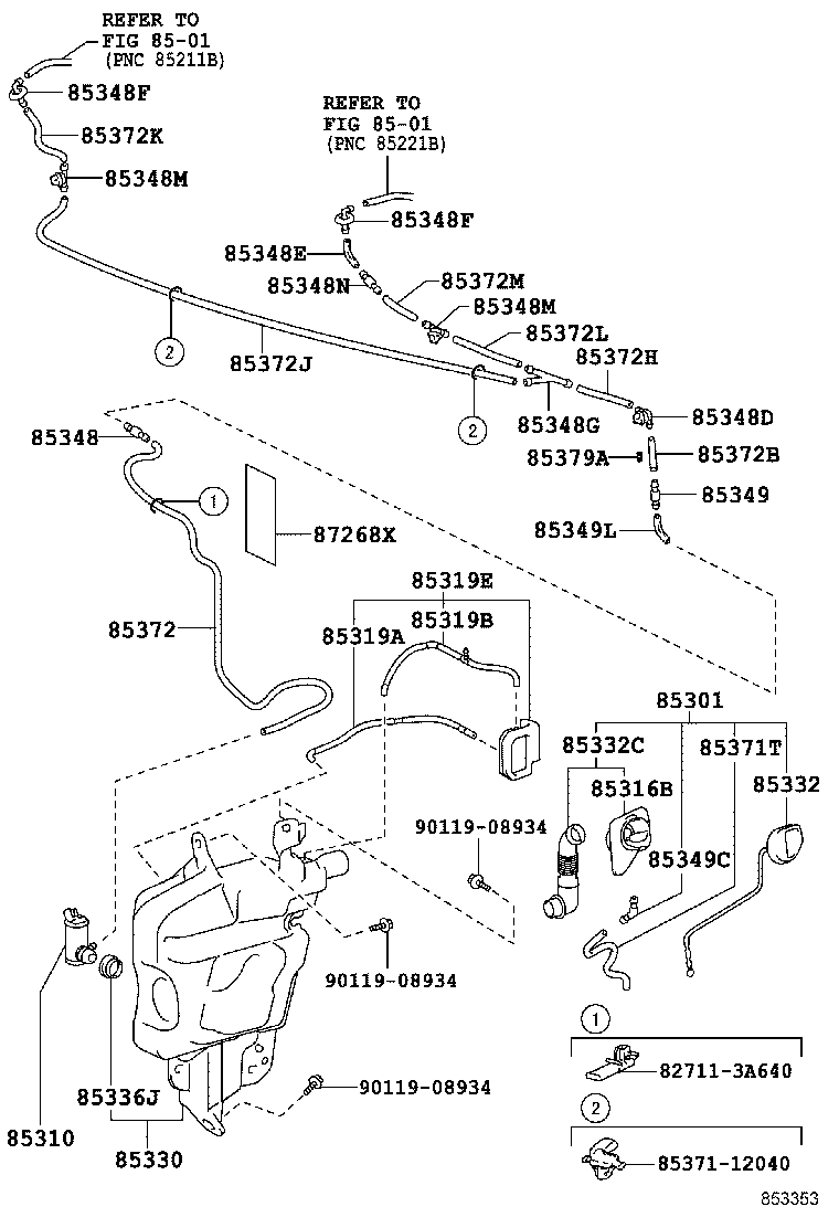 85332-37071 CAP, WINDSHIELD WASHER JAR product image