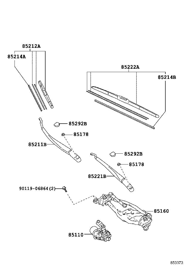 85150-12B50 LINK ASSY, WINDSHIELD WIPER product image