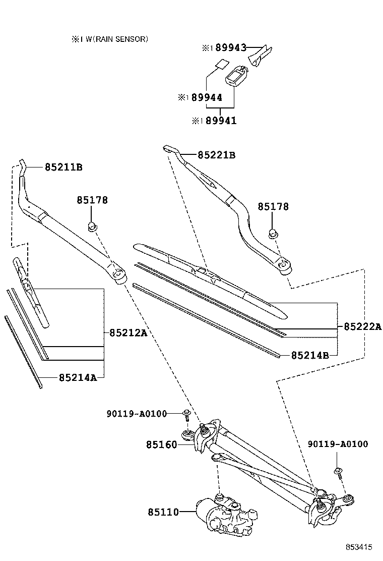 85212-06180 BLADE, FR WIPER, RH product image