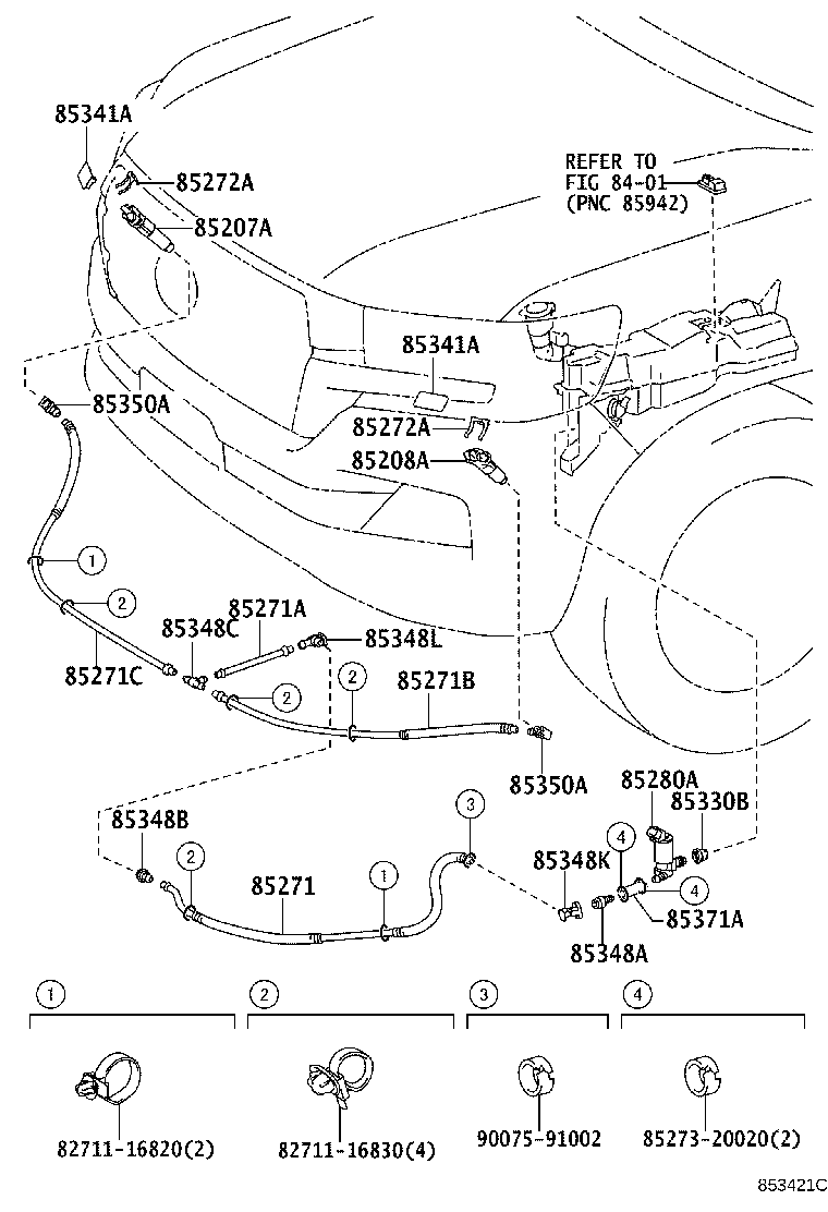 85208-60060 ACTUATOR SUB-ASSY, HEADLAMP WASHER, LH product image