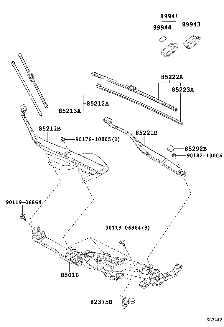 85212-48170 BLADE, FR WIPER, RH product image