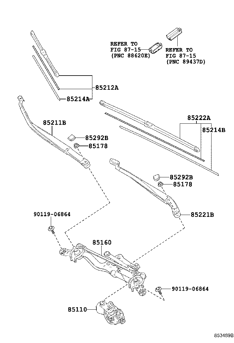 85214-10130 RUBBER, WIPER, LH product image