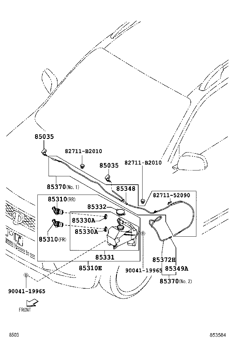 85310-97503 MOTOR AND PUMP ASSY, WINDSHIELD WASHER product image