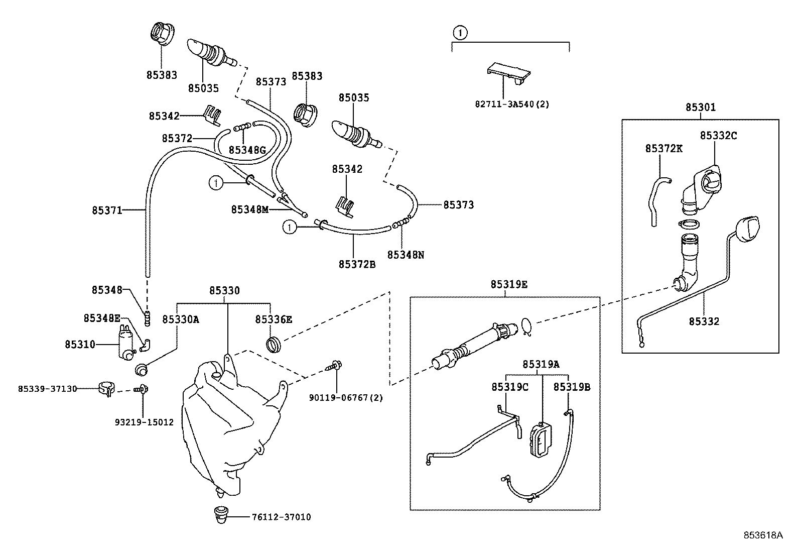 85315-25040 JAR ASSY, WINDSHIELD WASHER product image