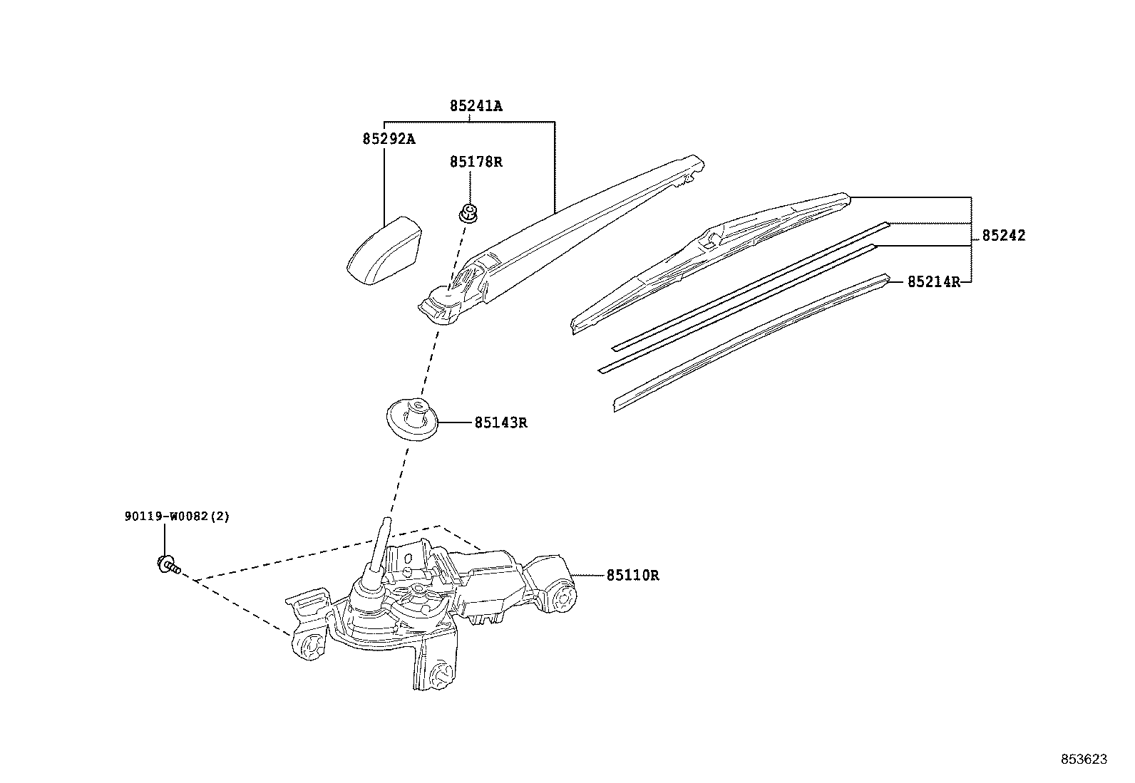 85242-F4010 BLADE, RR WIPER product image
