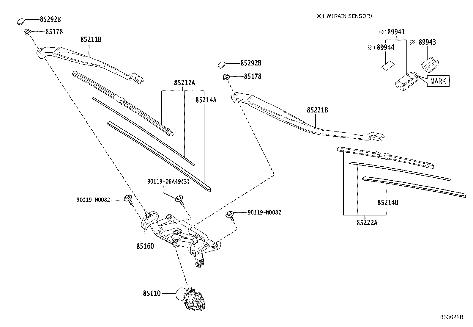 85214-F4010 RUBBER, WIPER, RH product image