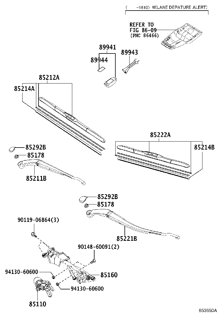 85212-53100 BLADE, FR WIPER, RH product image