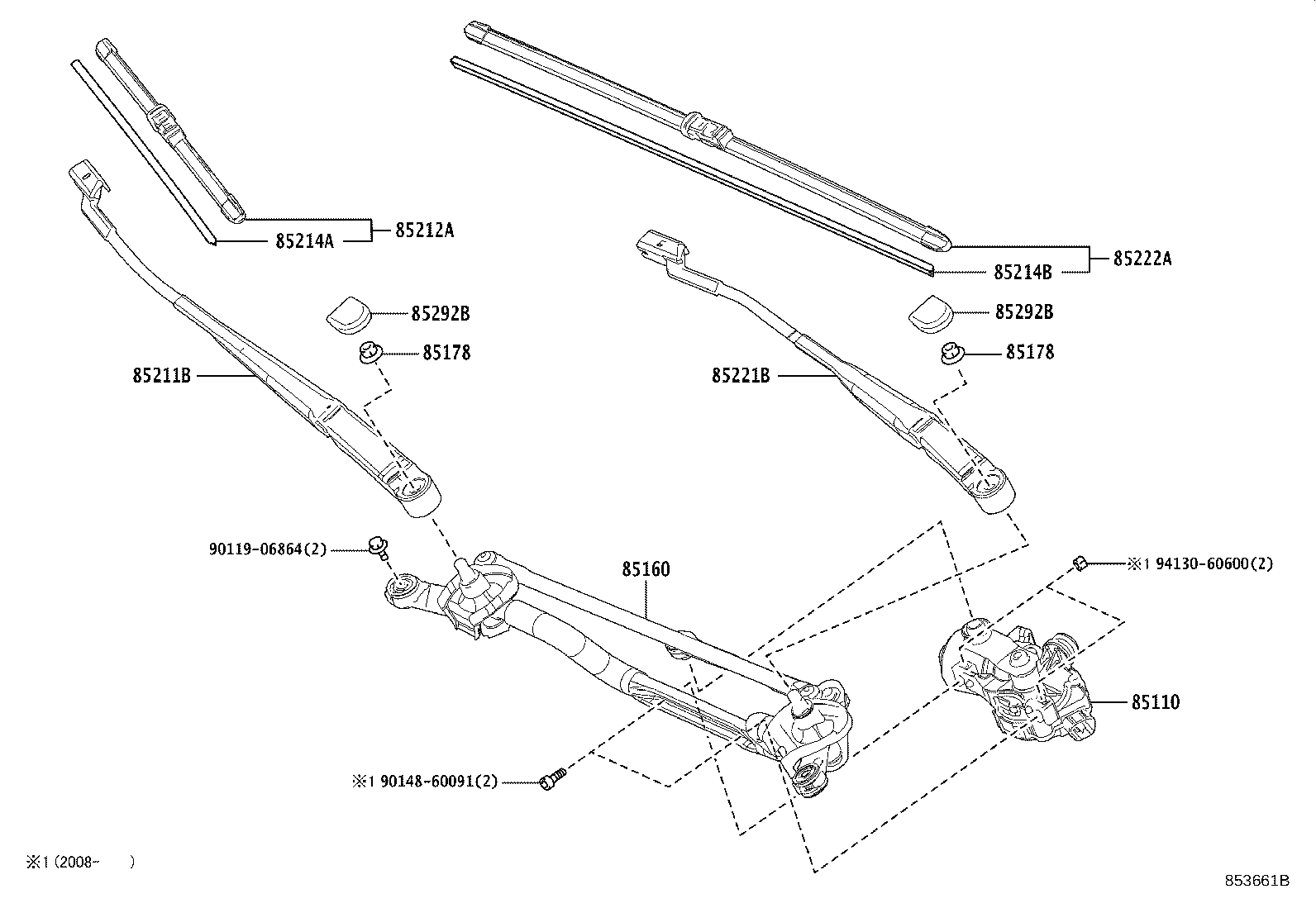85212-52280 BLADE, FR WIPER, RH product image