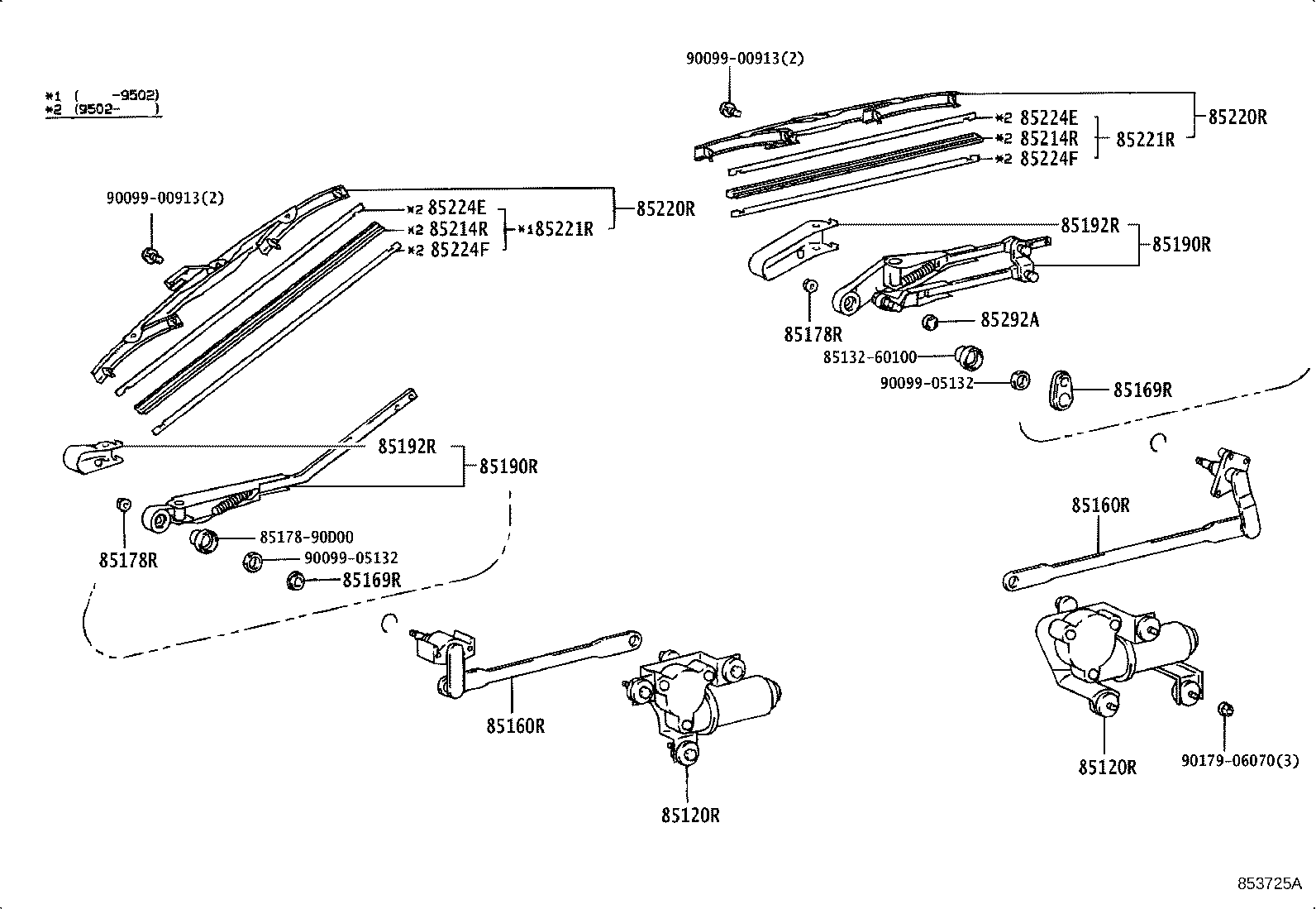 85080-60160 MOTOR AND BRACKET ASSY, REAR WIPER product image