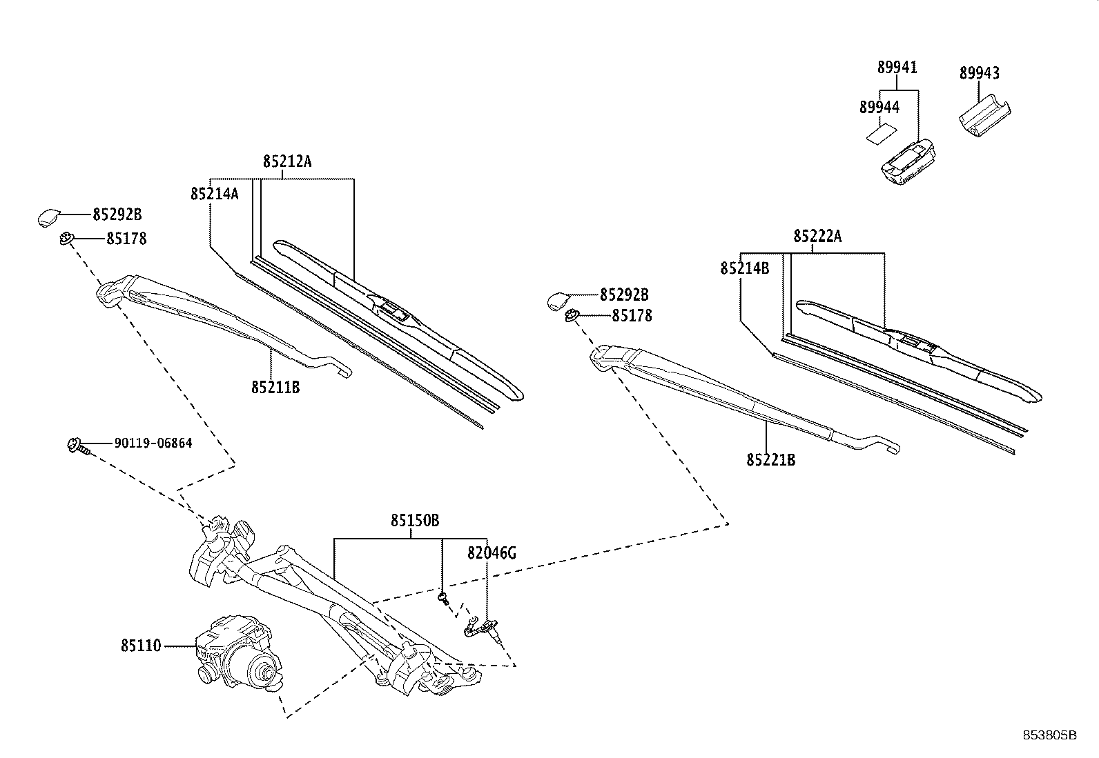 85212-33350 BLADE, FR WIPER, RH product image