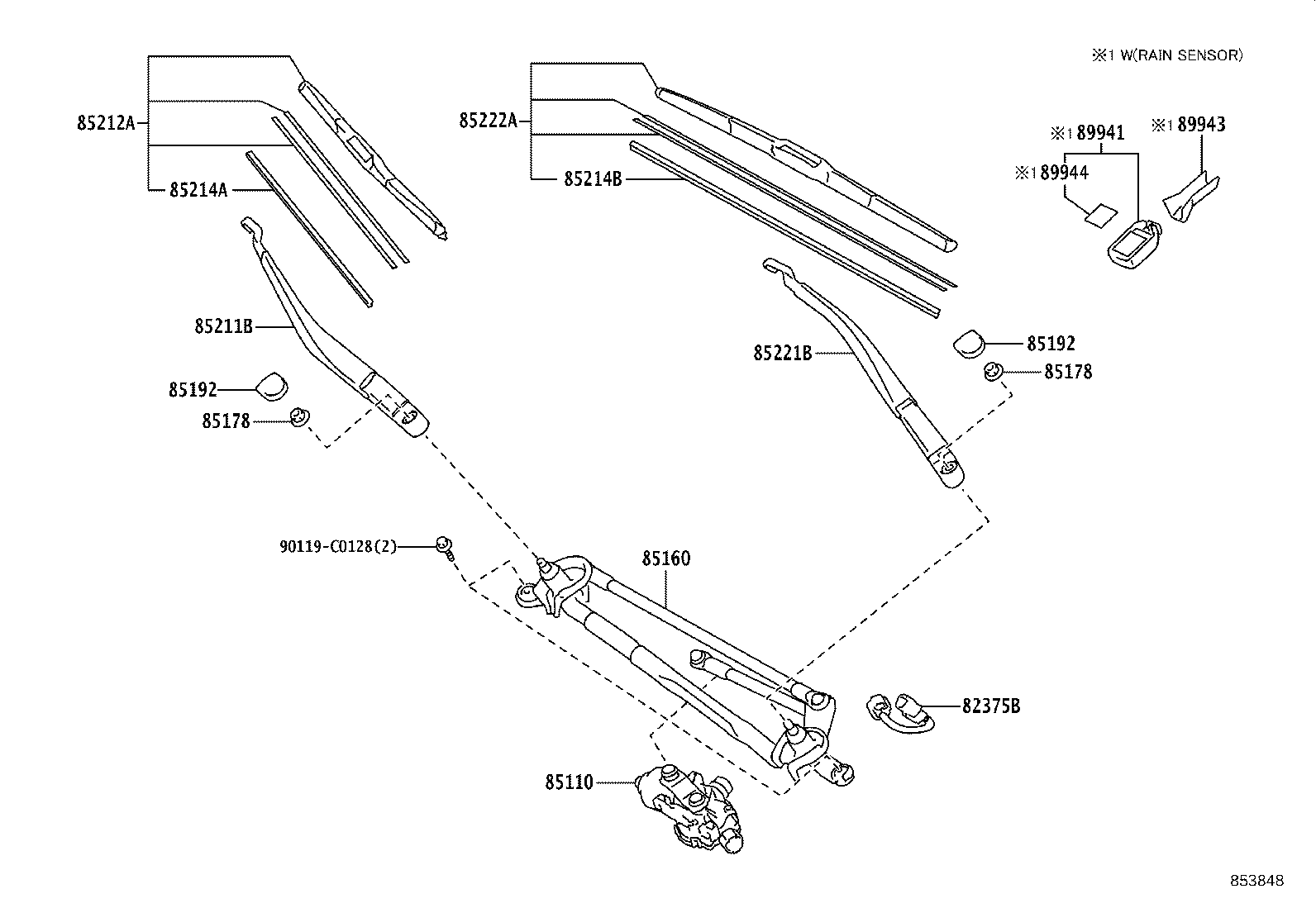 85214-0G050 RUBBER, WIPER, LH product image