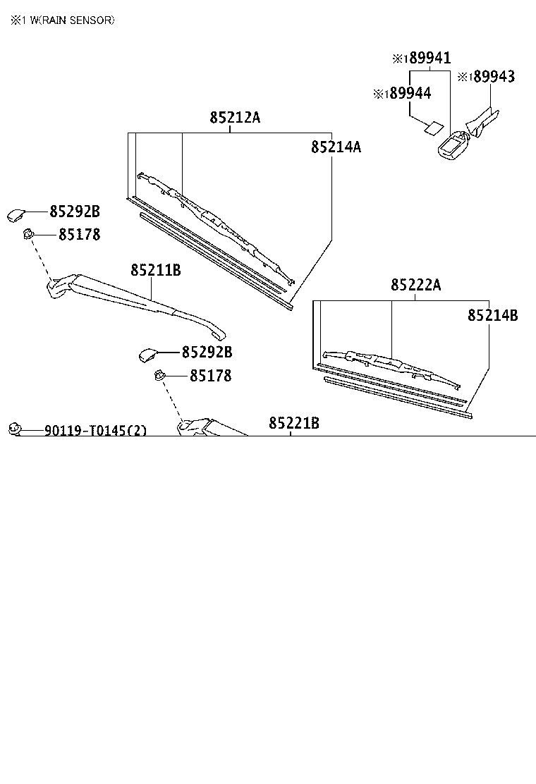 85214-0D240 RUBBER, WIPER, RH product image
