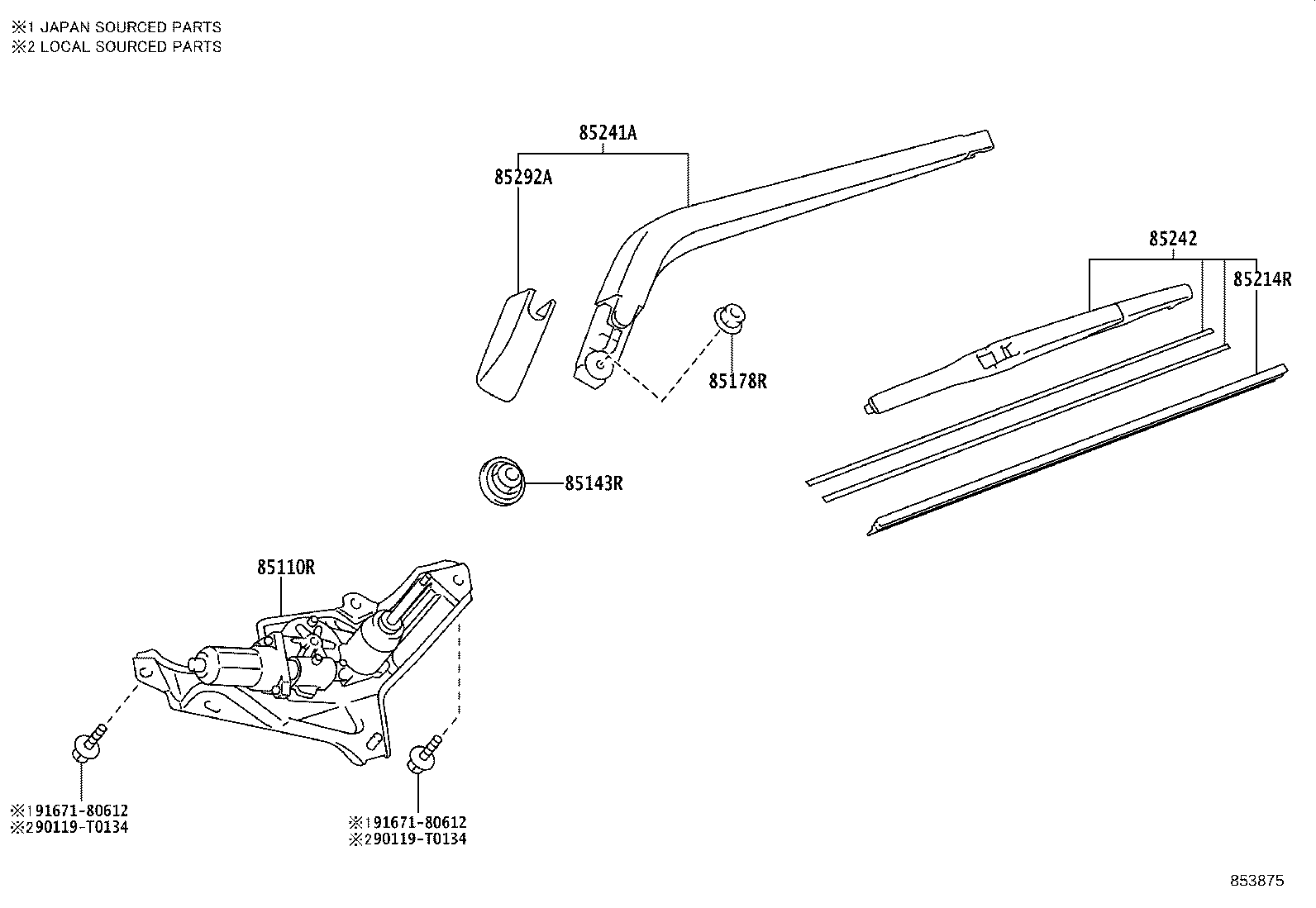 85143-0D070 GROMMET, REAR WIPER MOTOR product image