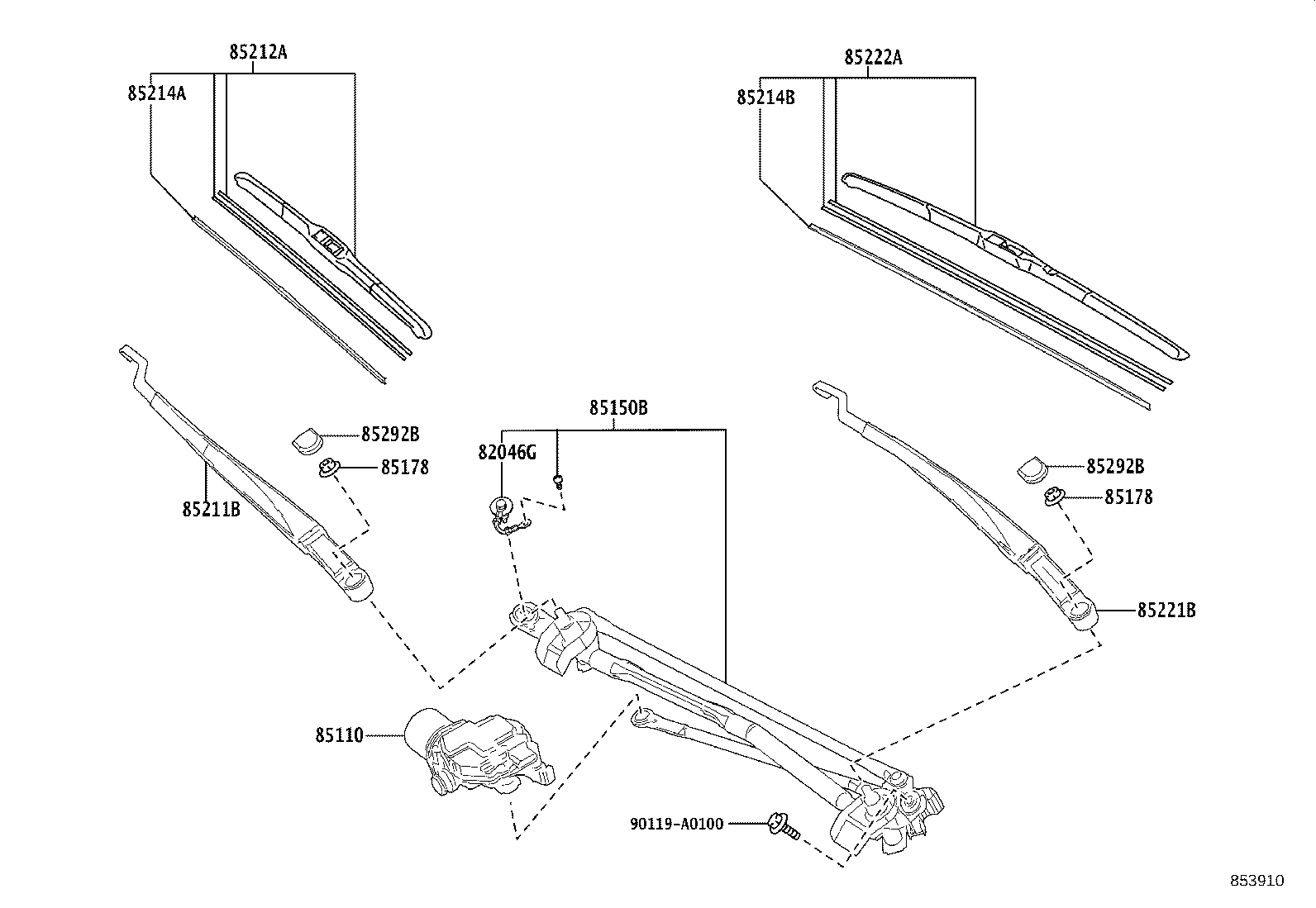 85212-06250 BLADE, FR WIPER, RH product image