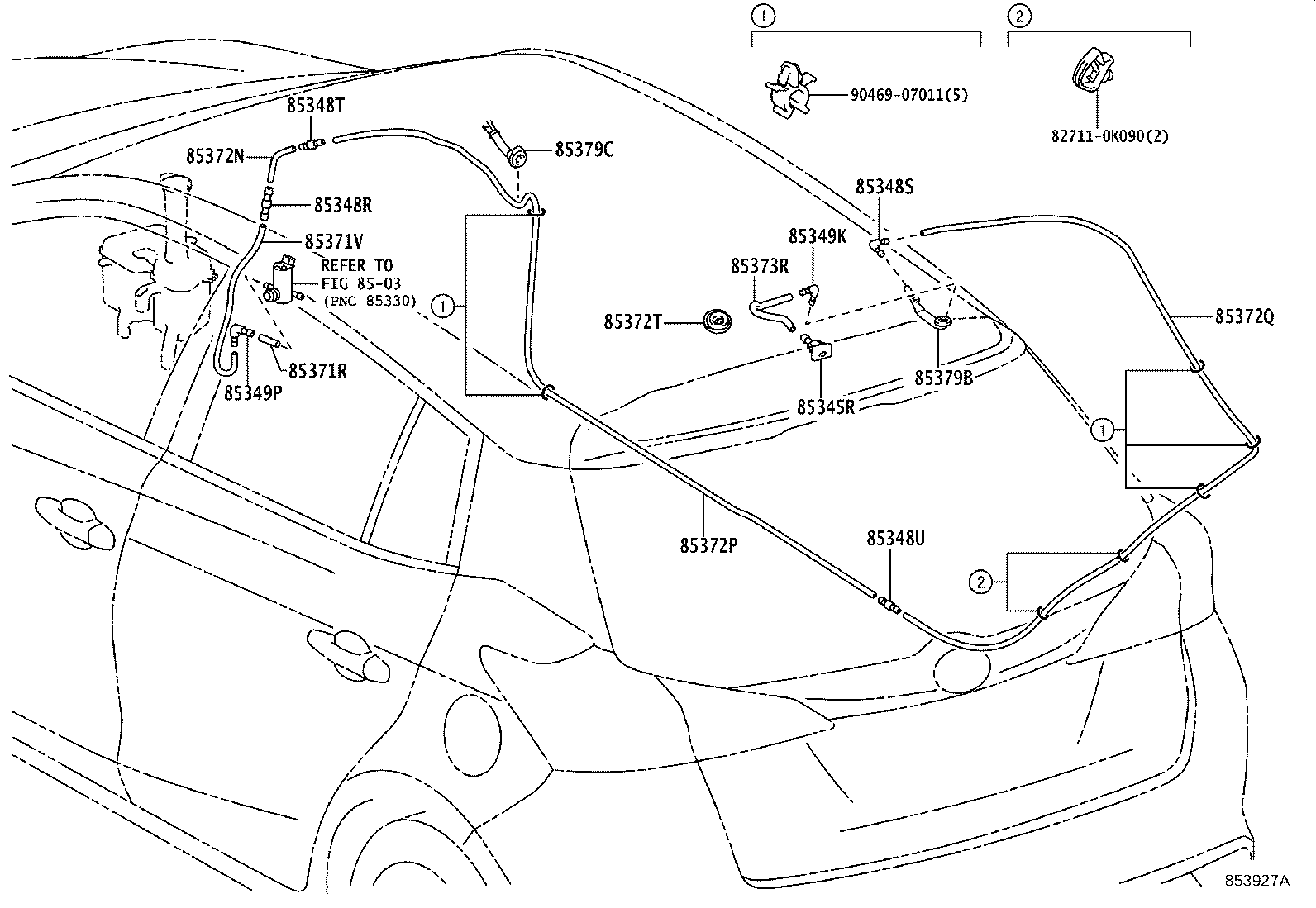 85330-0D201 MOTOR & PUMP ASSY, RR WASHER product image
