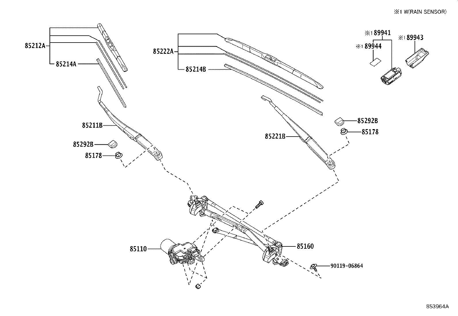 85214-52110 RUBBER, WIPER, RH product image