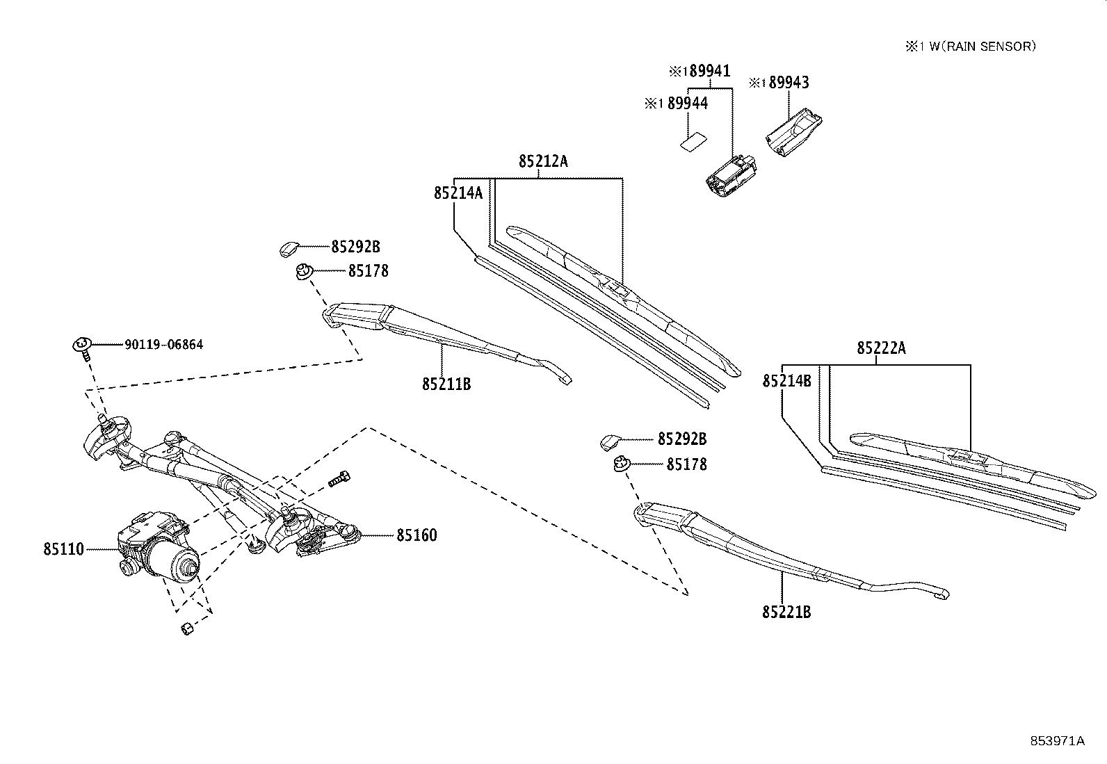 85214-52110 RUBBER, WIPER, RH product image