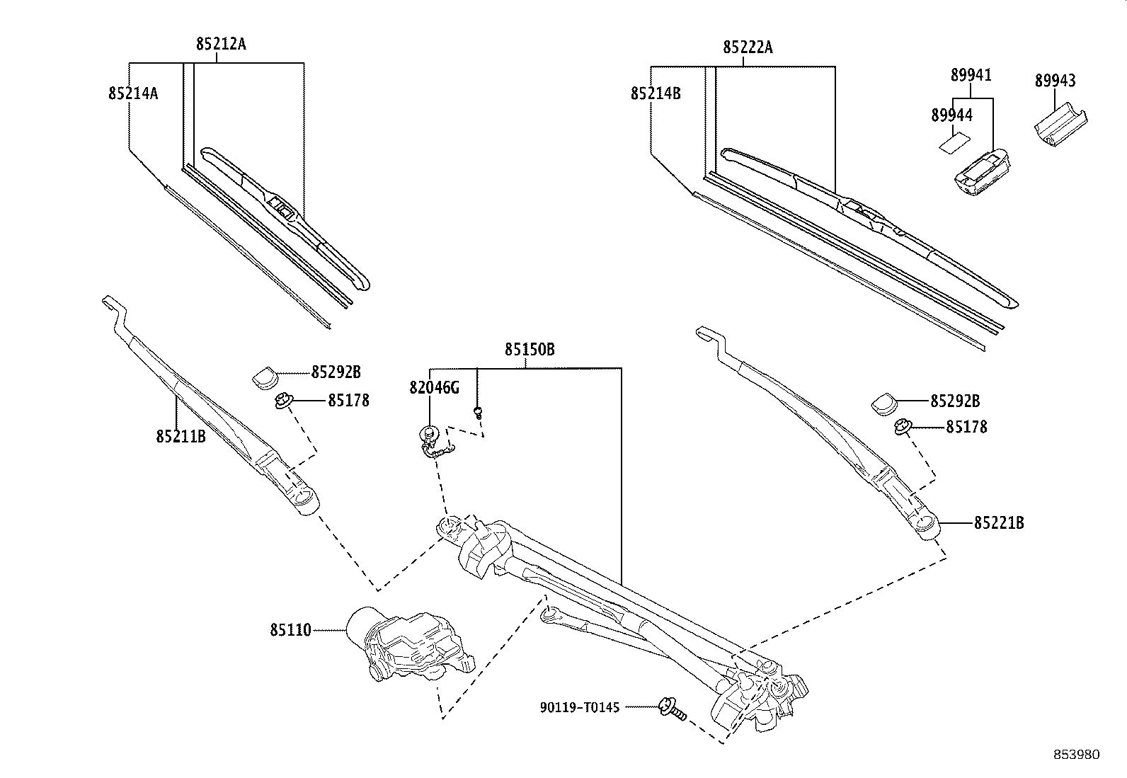85150-06231 LINK ASSY, WIPER product image