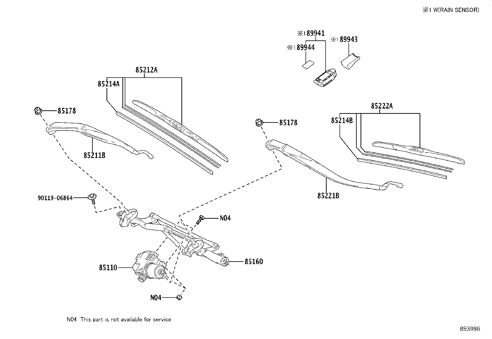85212-42210 BLADE, FR WIPER, RH product image