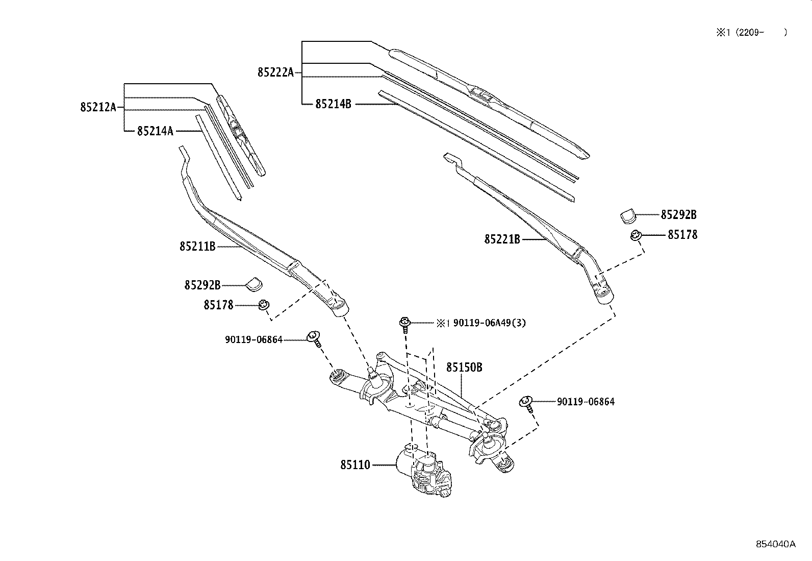 85110-12C70 MOTOR ASSY, WINDSHIELD WIPER product image