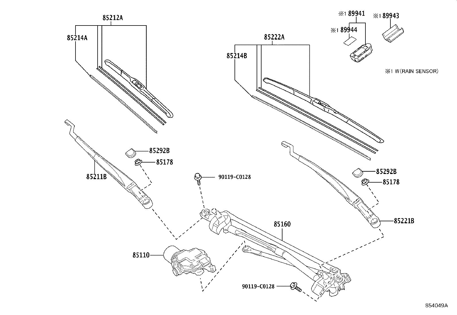 85214-07080 RUBBER, WIPER, RH product image