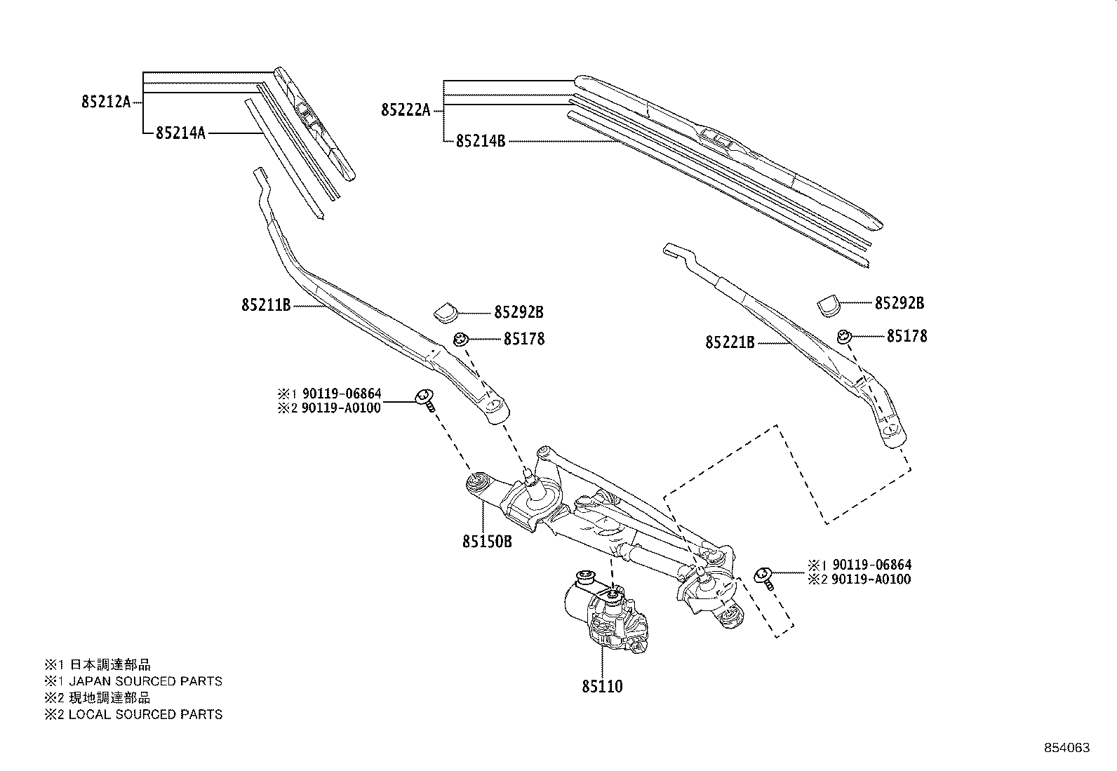 85150-02421 LINK ASSY, WIPER product image