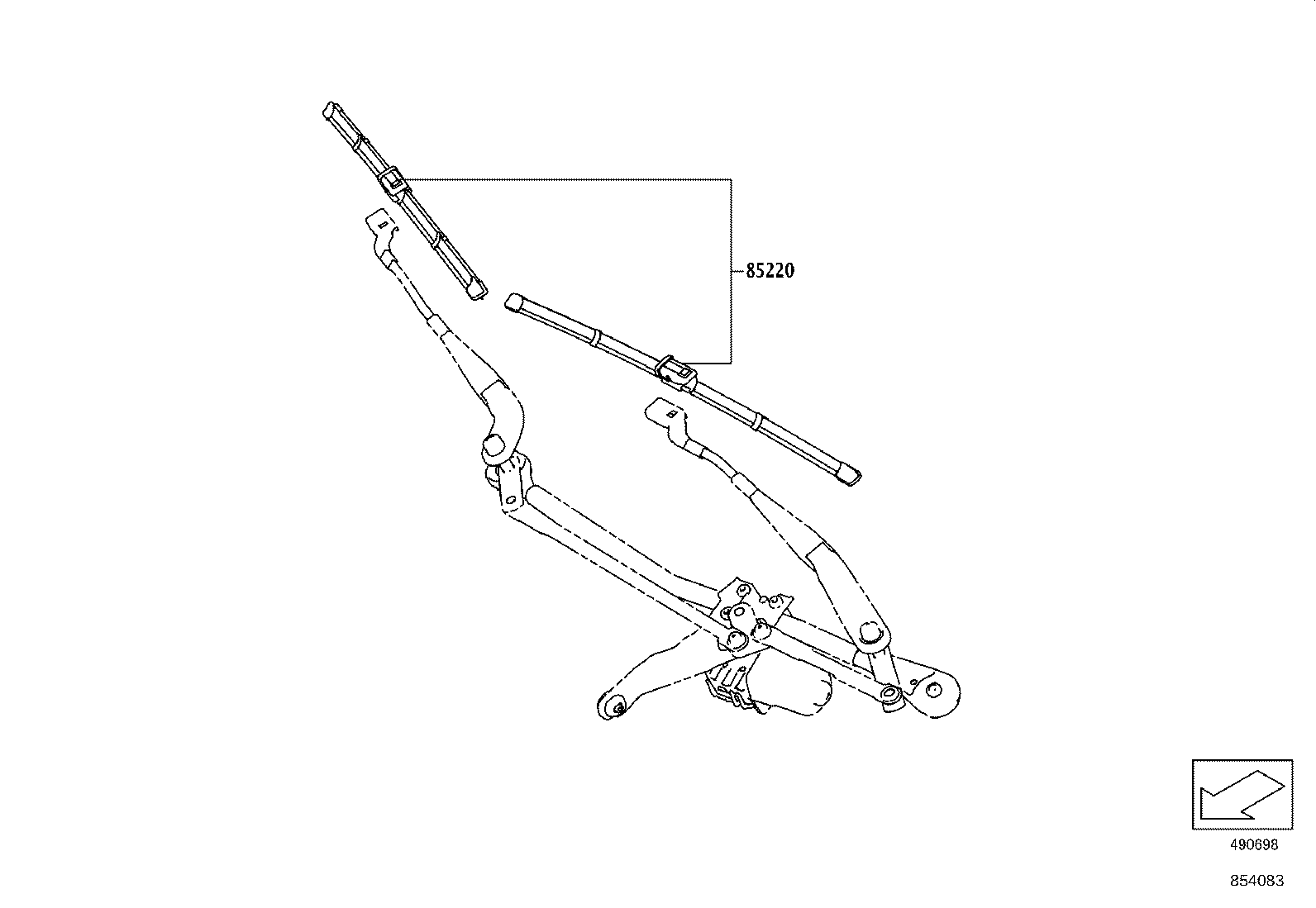 85211-WAA04 ARM, FRONT WIPER, RH product image