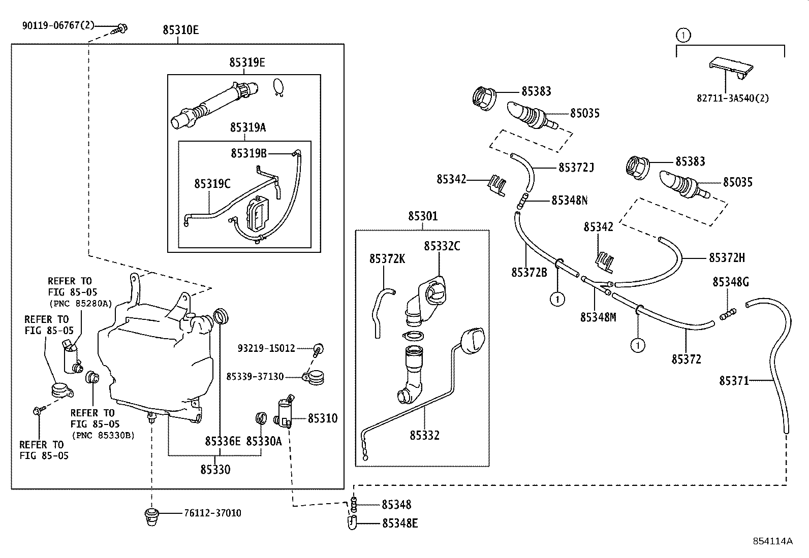 85315-37130 JAR ASSY, WINDSHIELD WASHER product image