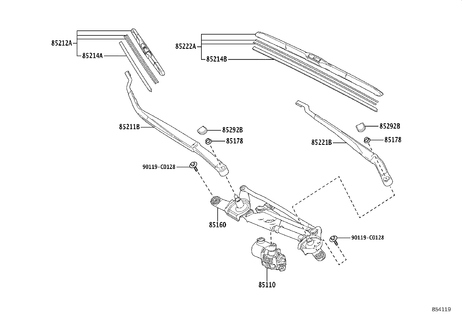 85214-02430 RUBBER, WIPER, RH product image