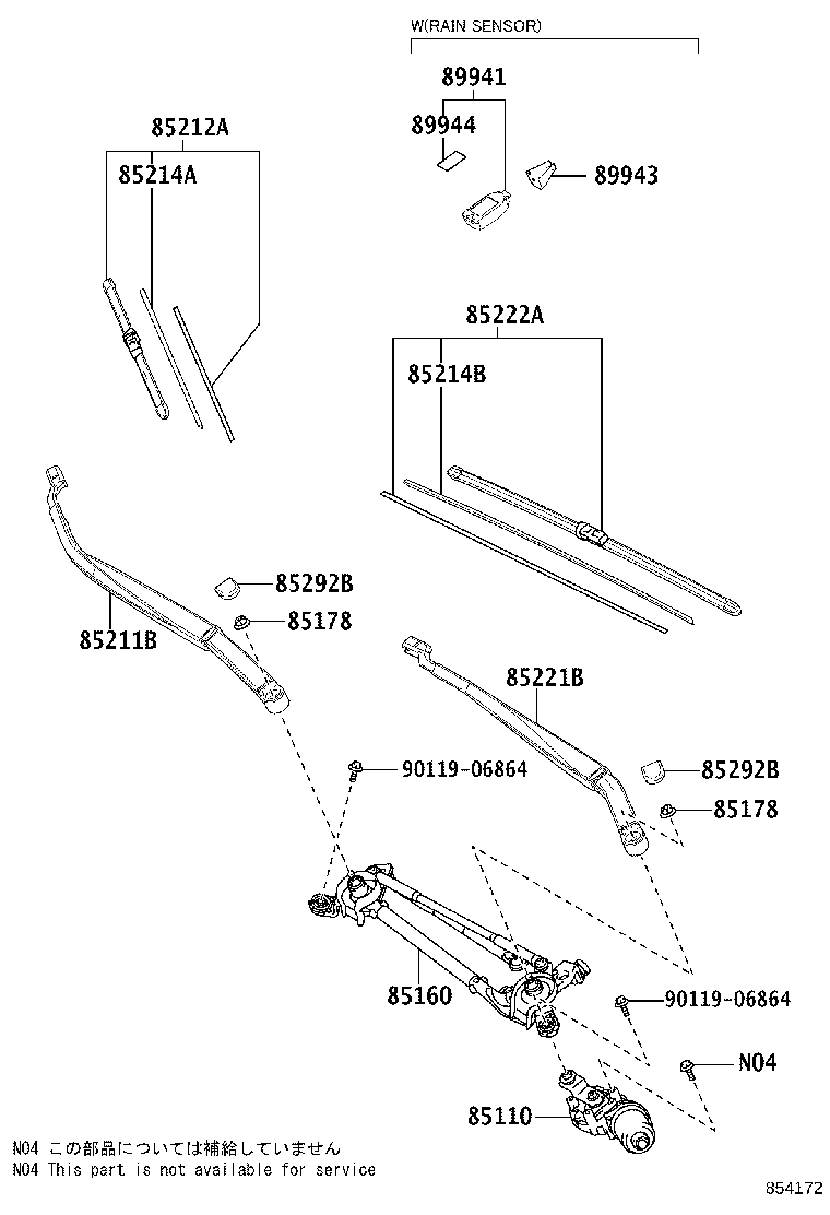 85214-47210 RUBBER, WIPER, RH product image