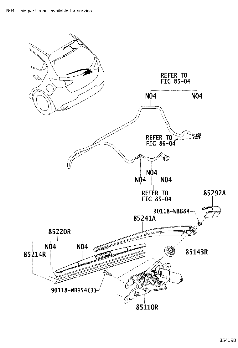 85143-WB001 GROMMET, REAR WIPER MOTOR product image