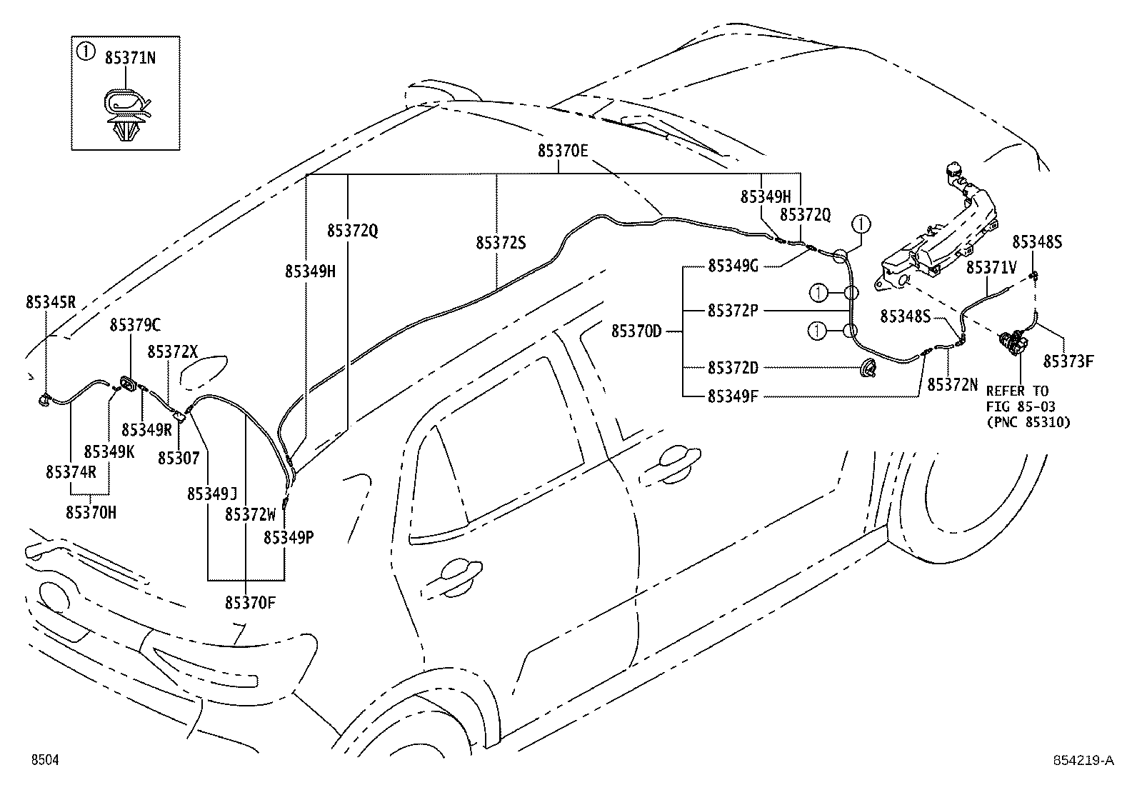 85374-97203 HOSE, REAR WASHER (FROM JOINT TO JOINT), NO.4 product image