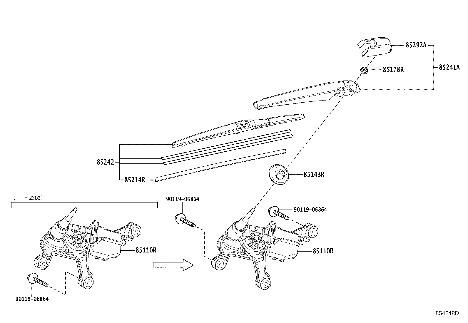 85130-42101 MOTOR ASSY, REAR WIPER product image